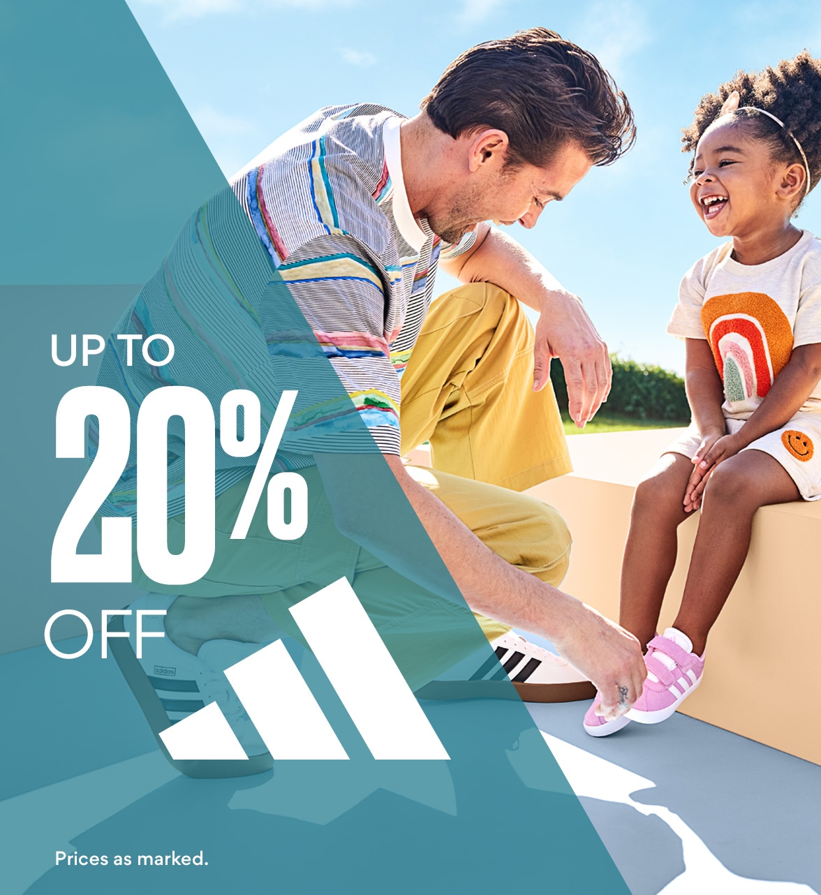up to 20% off adidas. prices as marked