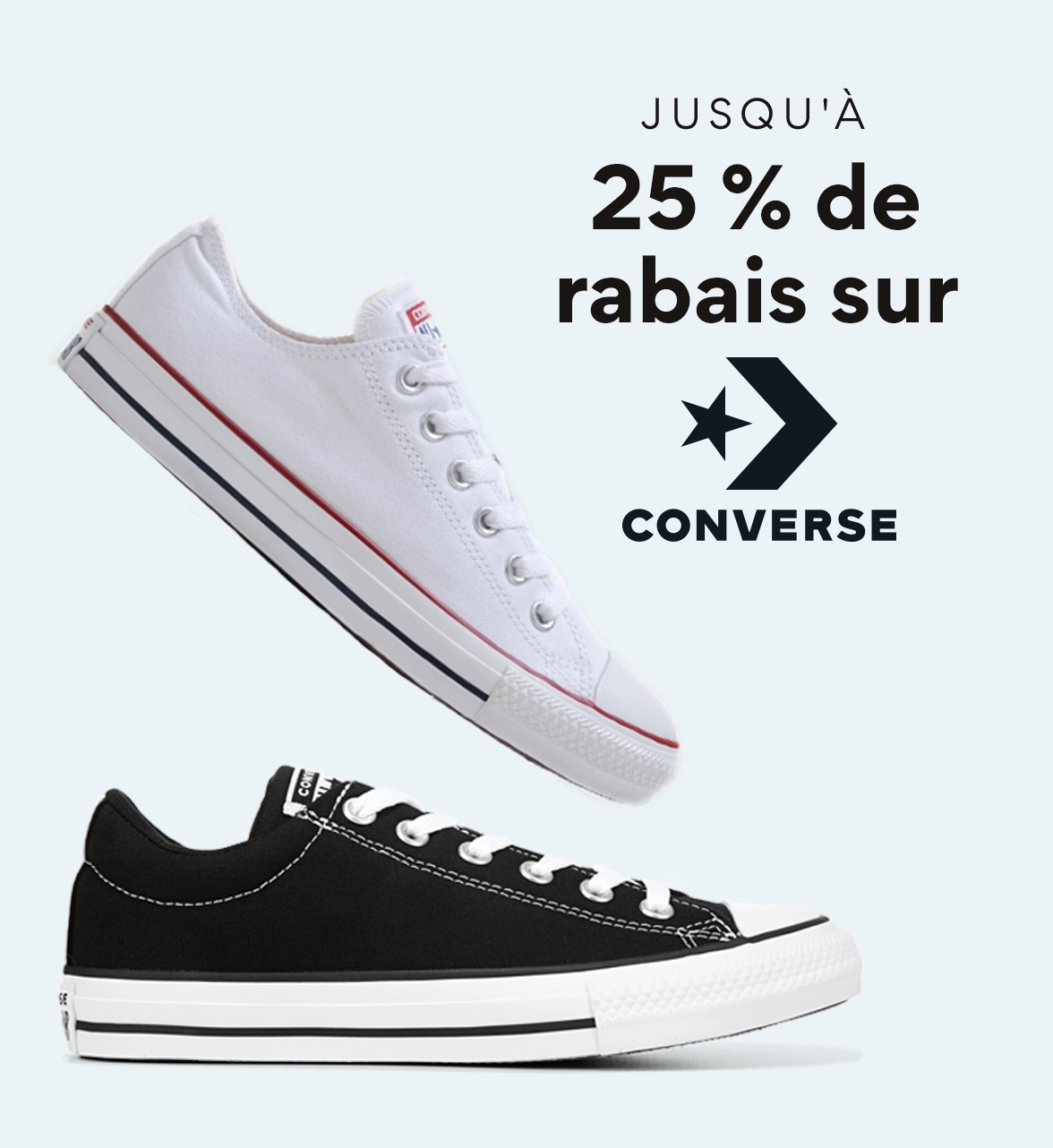 JUSQU’À 25 % de rabais sur Converse