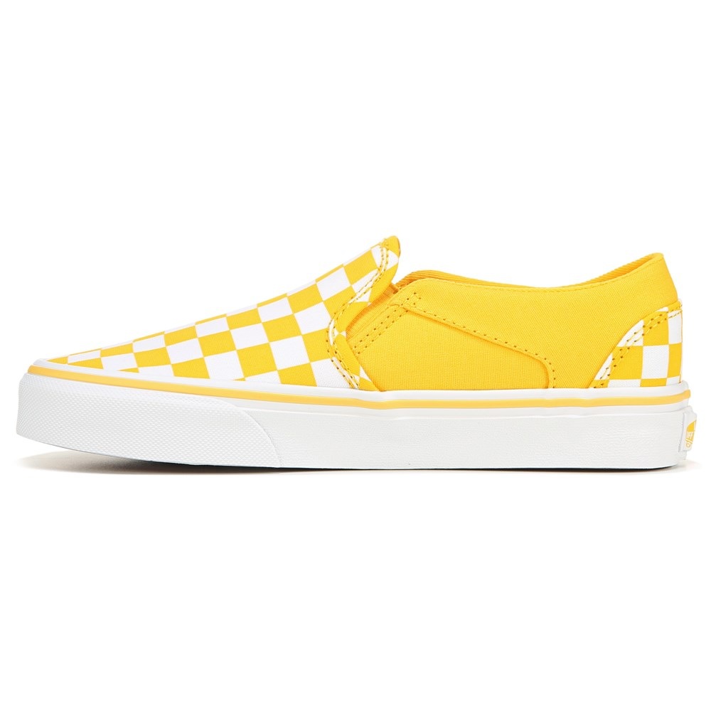 vans slip ons checkerboard yellow