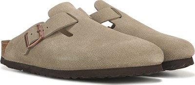 NWT B1rkenstock Boston Taupe Suede Leather Soft Footbed Clogs newest Shoes Size40