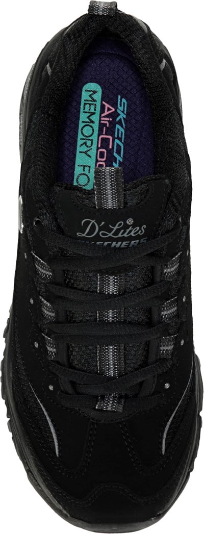 WMNS) Skechers D'lites 1.0 Fashion Sneakers Black 149048-BKMT