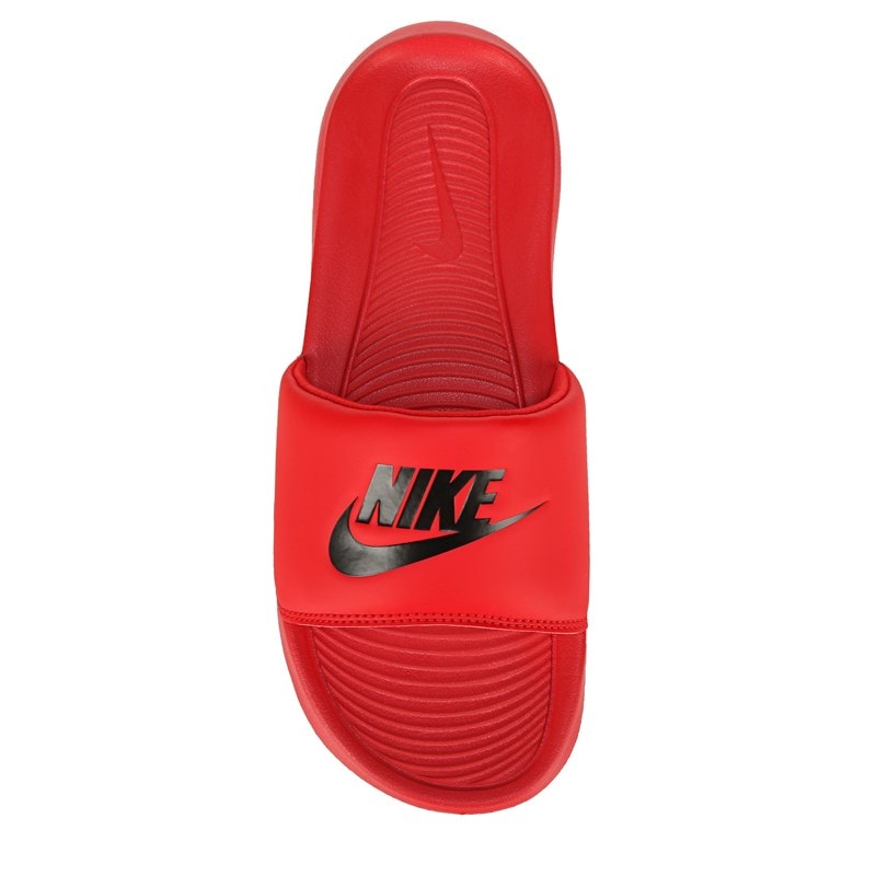 Nike slides mens red clearance and gold