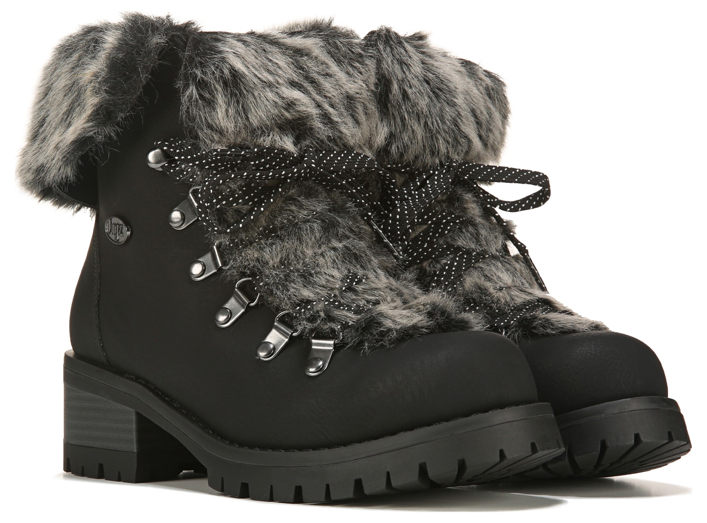 winter lace up boots with fur