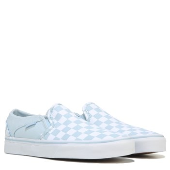 blue checkered vans famous footwear