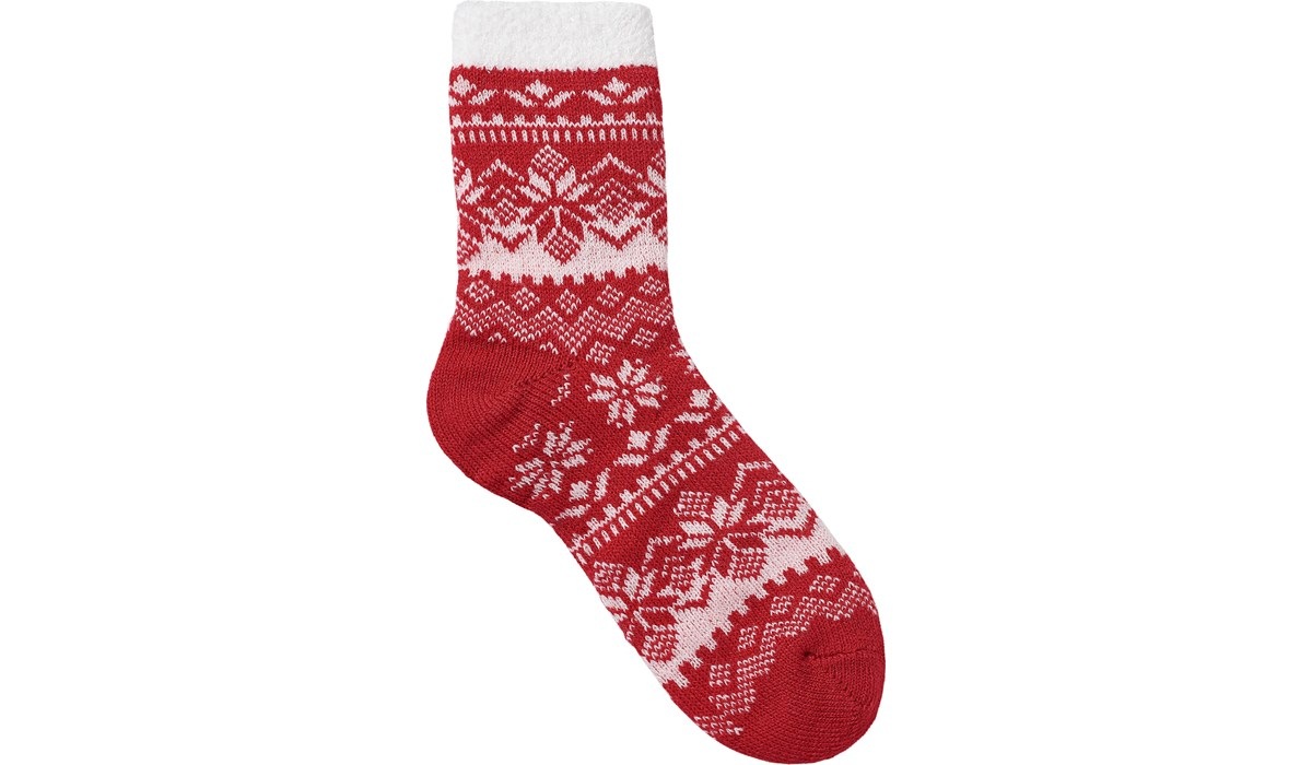 Cozy and Cute Red Christmas Reindeer Slipper Socks for Women