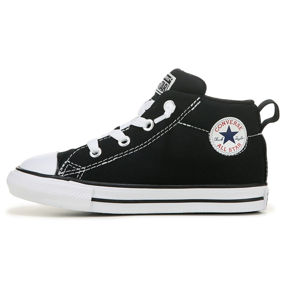 Converse Kids' Chuck Taylor All Star Street Mid Sneaker Toddler Shoes (Black/White) - Style #711496