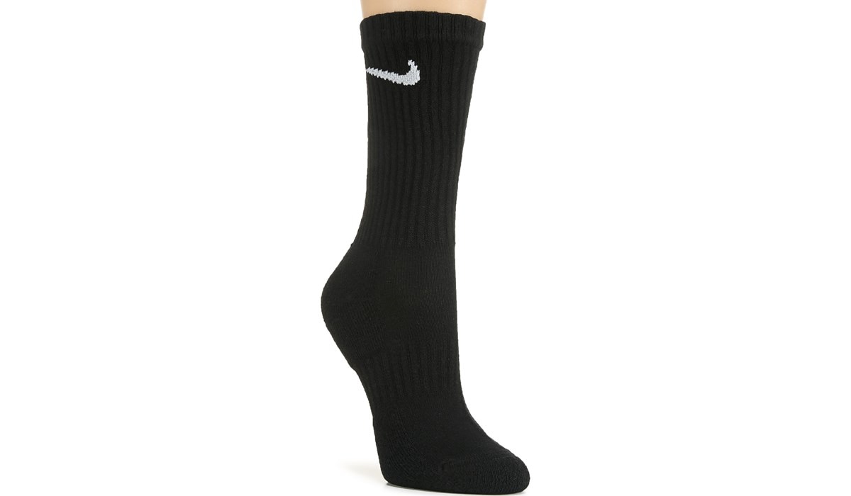 Nike Unisex Everyday Cotton Cushioned Crew Training Socks with DRI-FIT  Technology, Large Black (Pack of 6 Pairs)