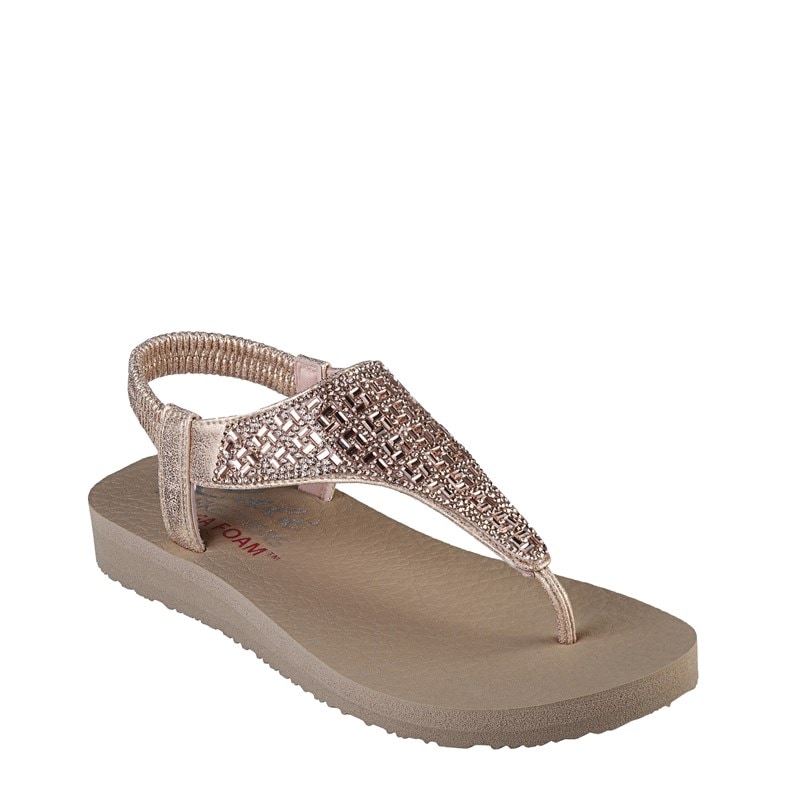 Skechers meditation rock clearance crown sandals rose gold